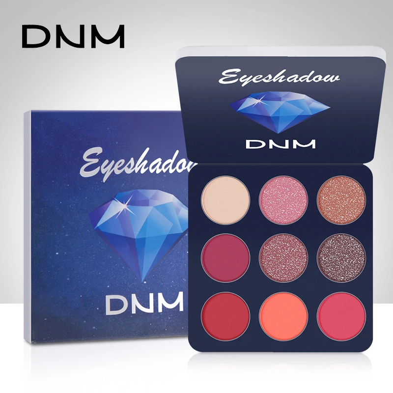 

DNM 9 Colors Nude Shining Eyeshadow Palette Makeup Glitter Natural Pigment Diamond Metallic Professional Eye Shadow Cosmetics
