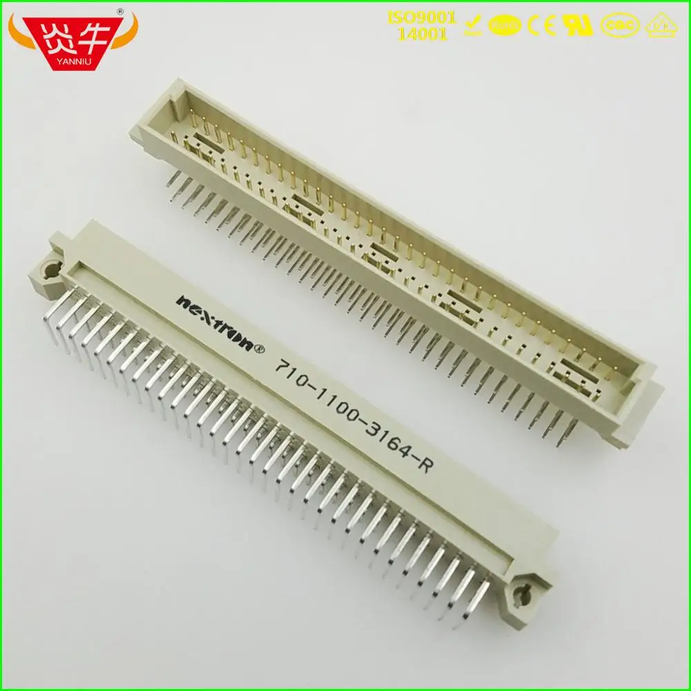 50Pcs 364 DIN41612 DIN CONNECTOR 710-1100-3164-R 2*32P 64PIN MALE RIGHT ANGLE PINS EUROPEAN SOCKET 9001-11641COOA NEXTRON | Обустройство