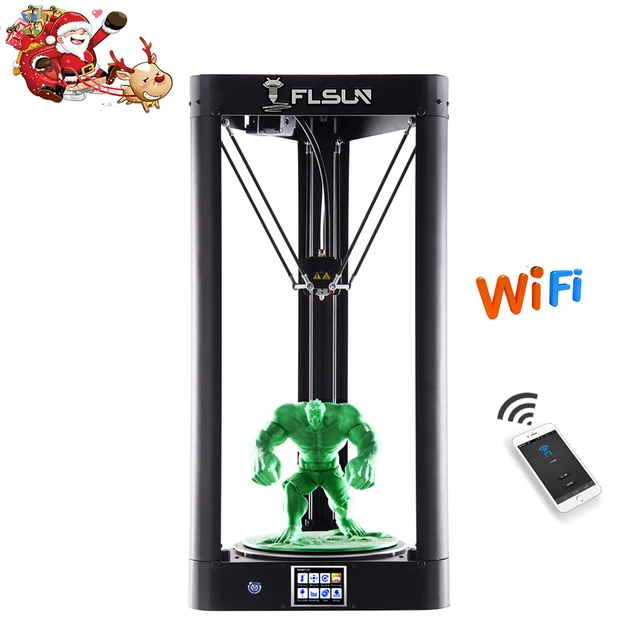 Best Offers New 2019 FLSUN QQ-S 3D Printer Lattice Glass Bed Pre-assembly Delta 3D printer Large Size 32bit board Touch Screen WIFI Resume