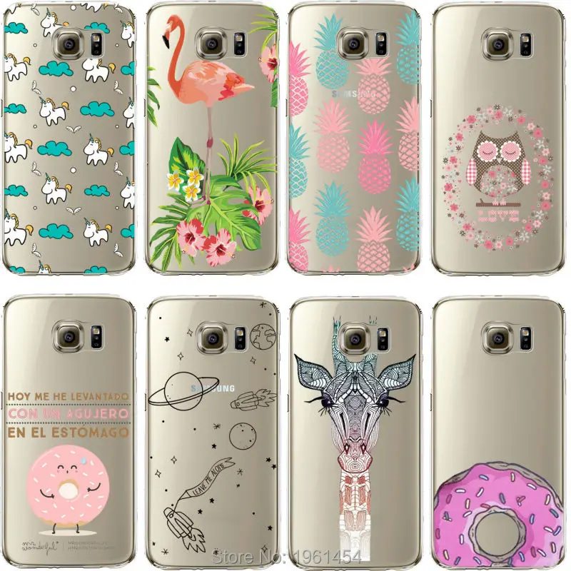 Giraffe owl pineapple Unicorn Flamingos Donuts Mr Wonderful soft case cover for Samsung galaxy S5 S6 S7 S6edge S7edge J5 J7 A3A5