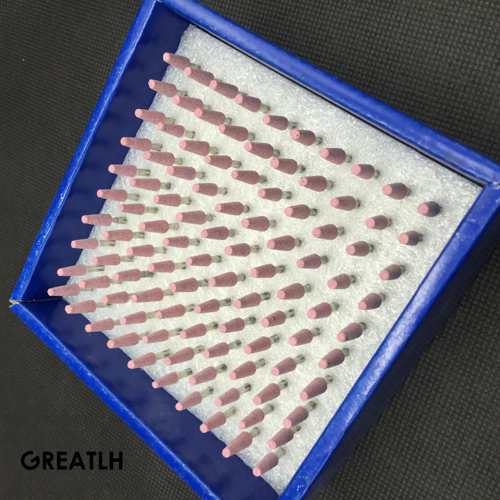 

New 100PCS Assorted Dental Gravel Ceramic Mounted Point FG Burs Polisher pink