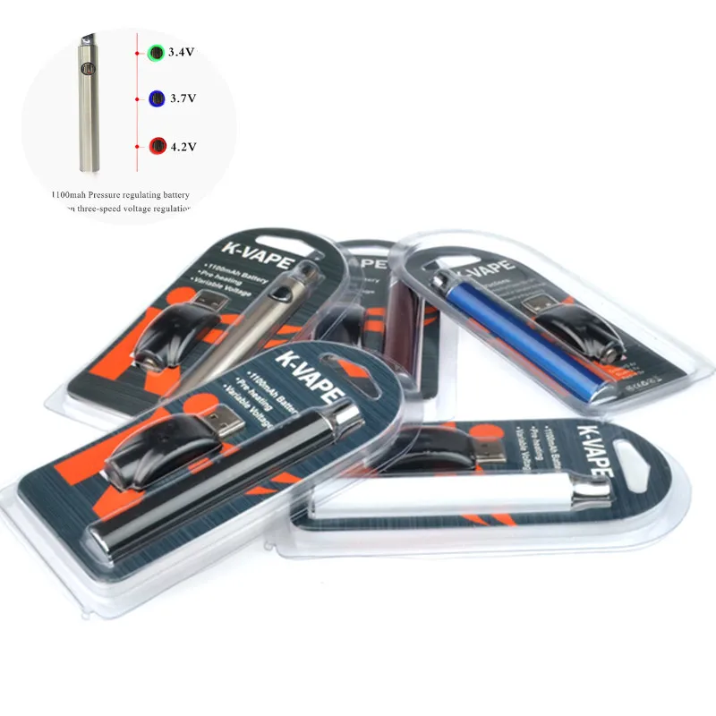 

50pcs/lots CBD Preheat Vape Pen 1100mah Variable Voltage Preaheating Battery 510 Battery Vaporizer O Pen E Cigarette Vape Pen