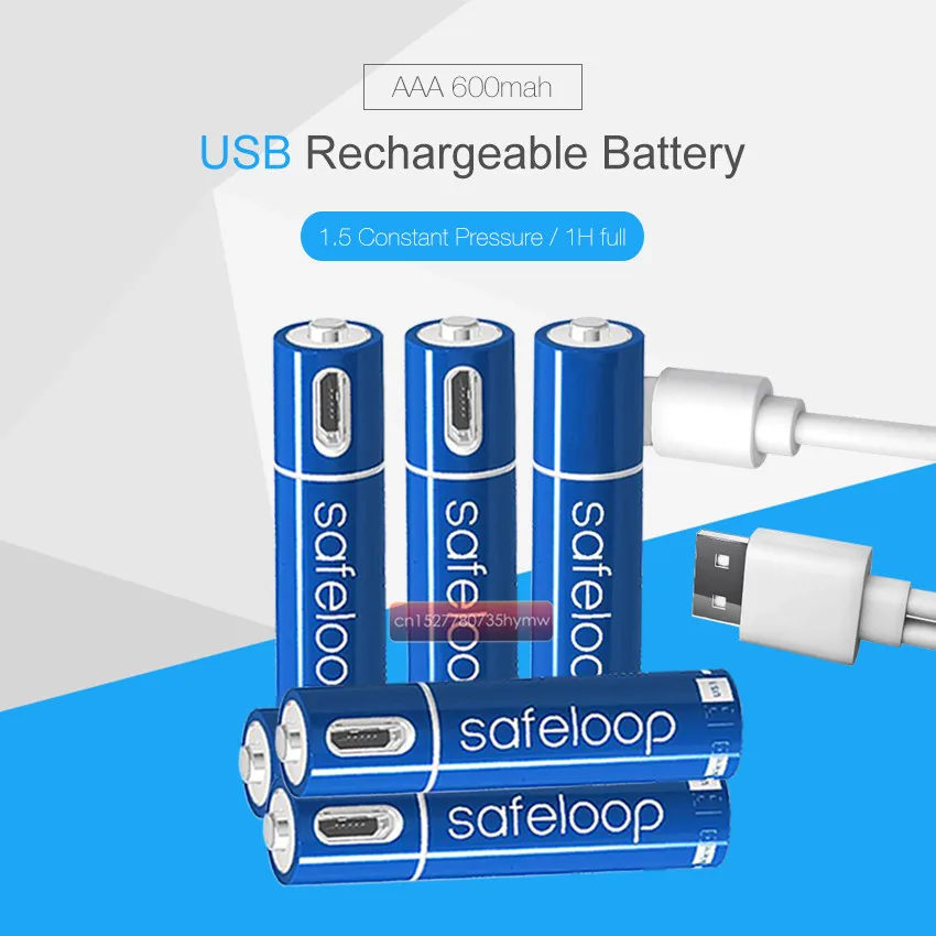 Mirco USB аккумуляторная батарея AAA Батарея 600mAh AAA 1,5 V игрушки удаленные аккумуляторы с контроллером литий-полимерная батарея