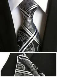 Пейсли Мужская Мода рулевой Набор платок Мужские галстуки бизнес тканые полиэстер Шелковый полосой галстук платок T006