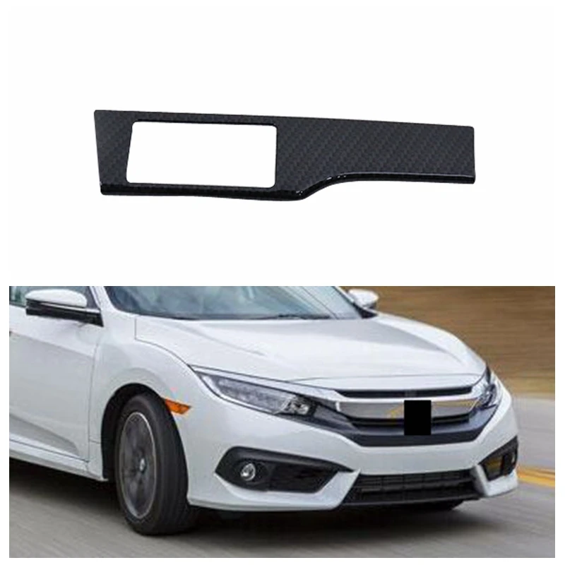 

Car ESP Control Switch Panel Cover Trim Carbon Fiber Color For Honda Civic 2016-2017 Interior Accessories Interior Mouldings New