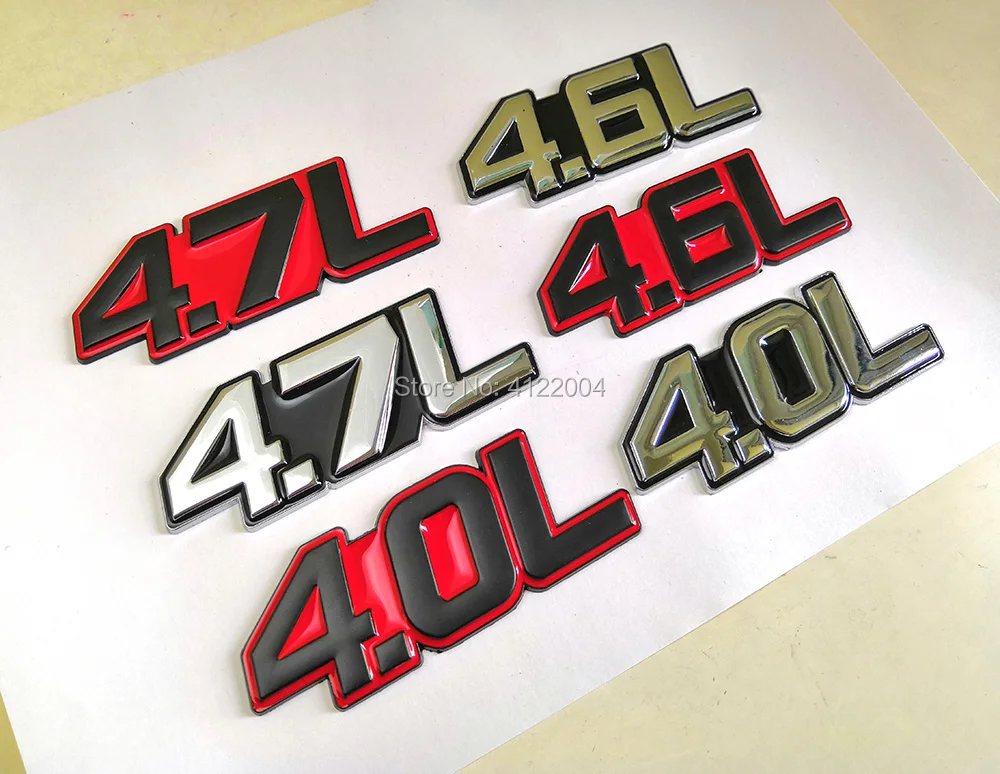 4.0L 4.6L 4.7L энергетическая Эмблема багажника Наклейка для AUDI Skoda BMW CHEVROLET FORD HYUNDAI KIA MAZDA