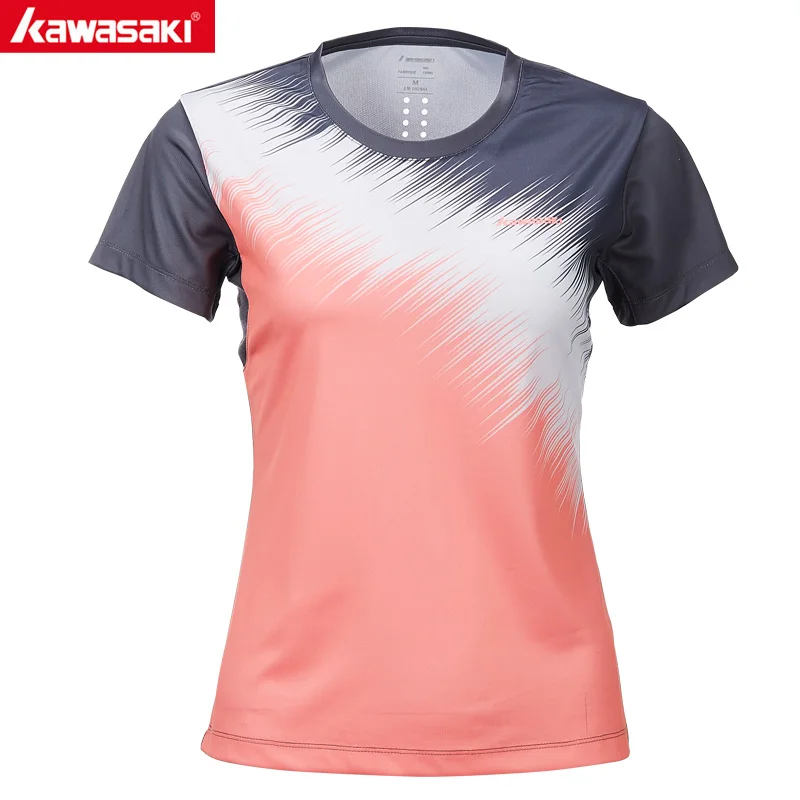  Kawasaki Quick Dry Badminton Shirts for Ladies Short Sleeve O Neck Tennis T-Shirt Women Sport Cloth