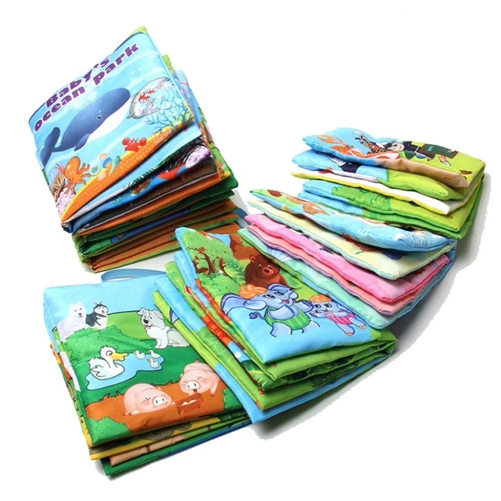 

One Piece Retail Baby Toys Infant Kids Early Development Cloth Books Colorful Educational Unfolding Activity Book