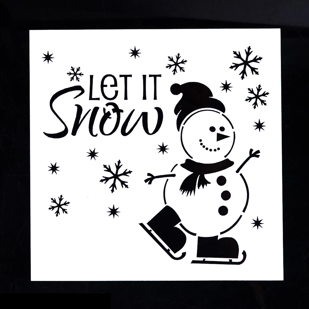 13cm Christmas Snowman Stencils for DIY Crafts, Scrapbooking, Painting, Stamping, Album Decoration, Embossing on Paper Cards - Let It Snow image 2