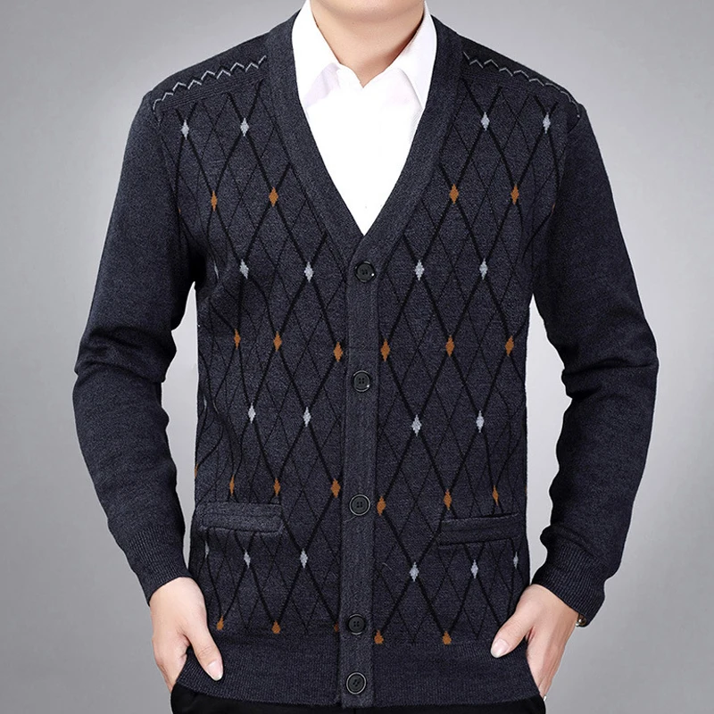 2018 new brand male cardigan sweater men knitted jersey winter thick