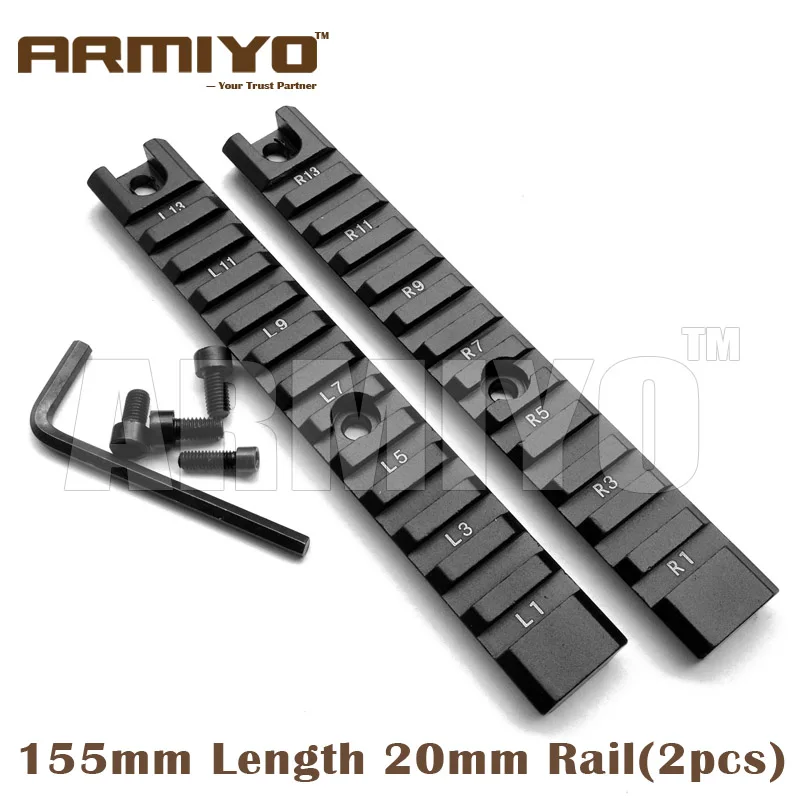 

Armiyo G36C Aluminum Weaver 20mm Picatinny 155mm Long Rail Set (2pcs) Handguard Rack Hunting Shooting Accessories