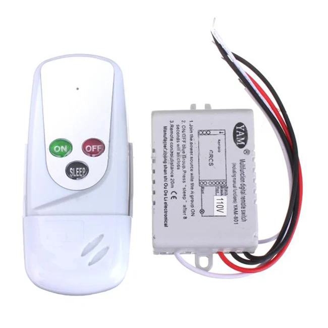 

2pcs Wireless 1 Way ON/OFF 110V Light Lamp Digital Wall Control Remote Switch
