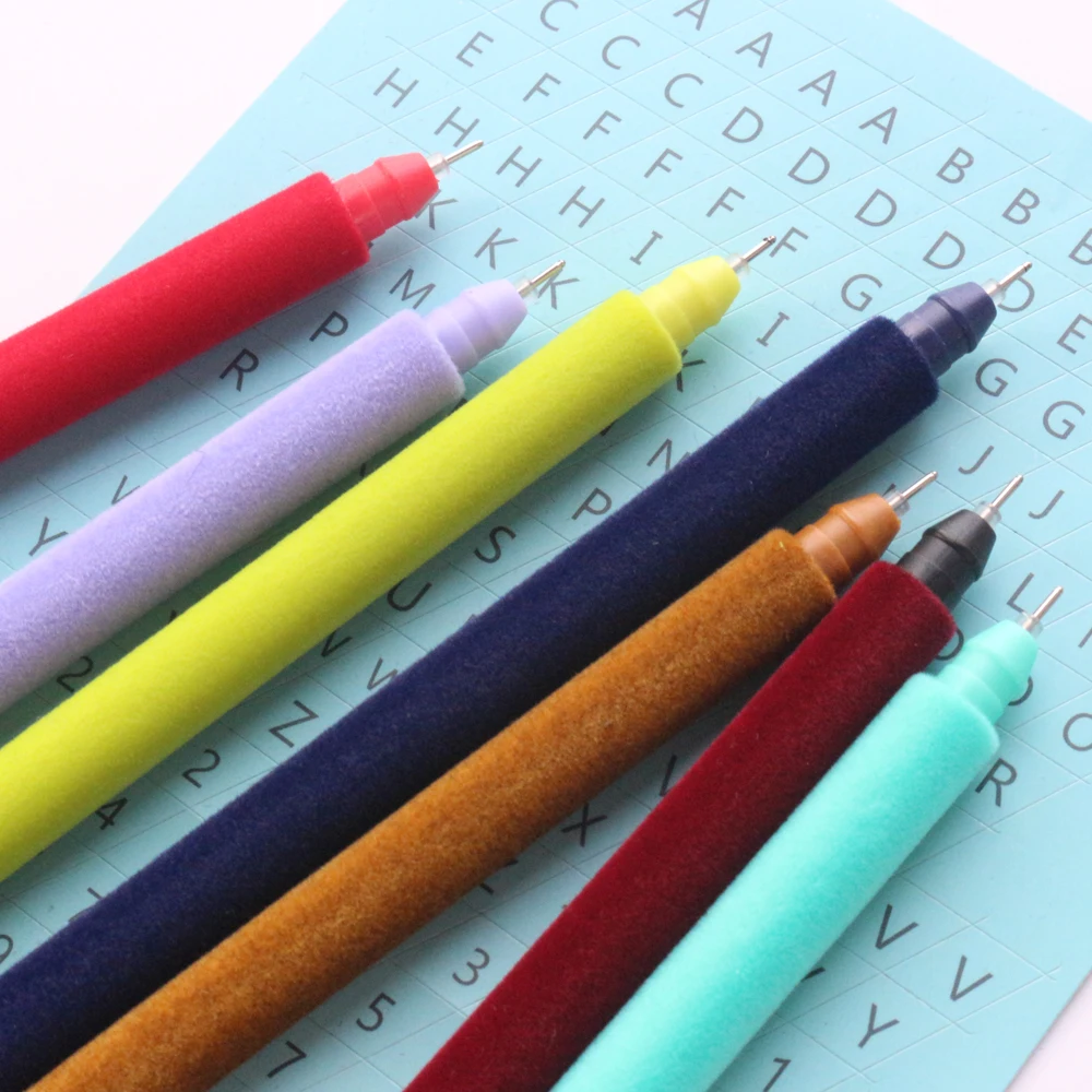 Domikee новые милые Креативные плюшевые Школьные гелевые ручки канцелярские принадлежности, Студенческая ручка для письма подарок, 7 цветов, 0,5 мм Заправка