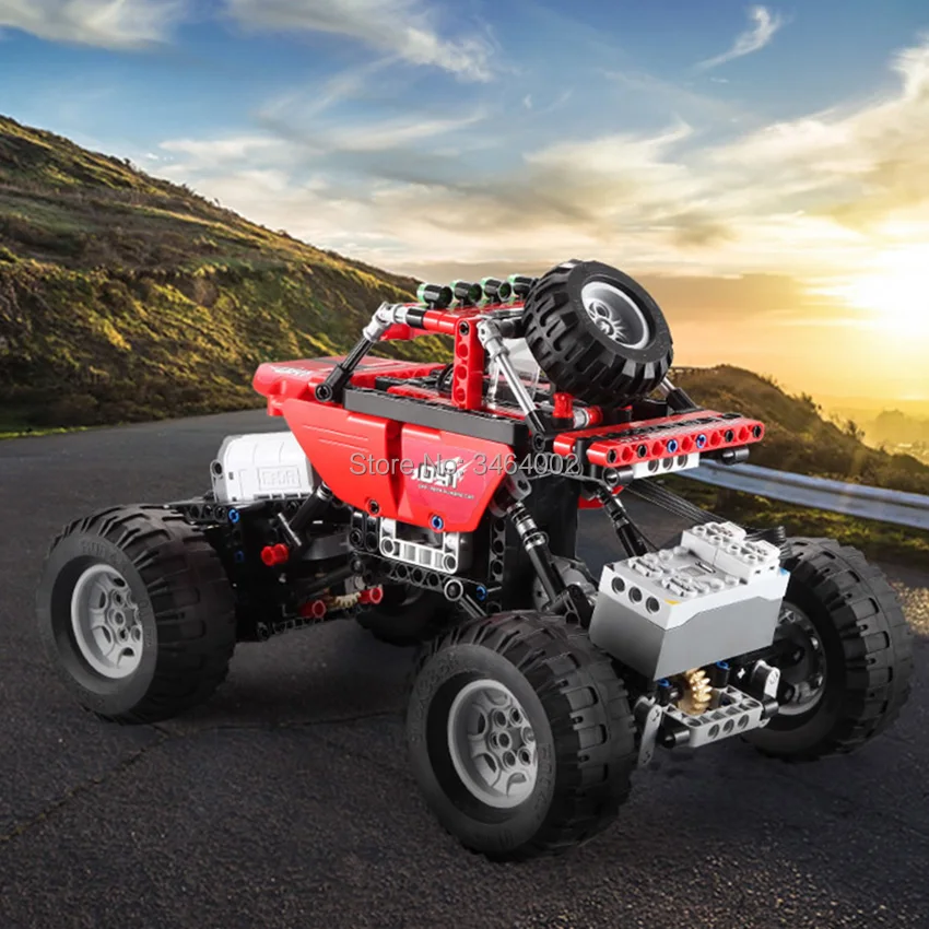489pcs Building Blocks RC 4WD 2.4G climbing Car Double Motors Bigfoot Car Off-Road Vehicle Toy Apply to LEGOs Bricks Toys Gift 