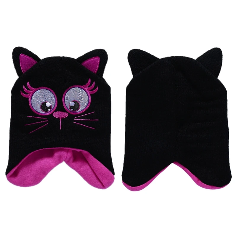 

1Pc Kids Girls Warm Knit Hats Cartoon Pointed Ears Cat Baby Boy Cotton Winter Hats New Hat