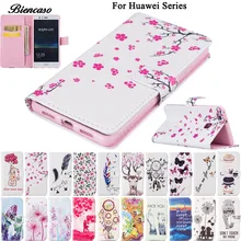 

Flower Leather Case For Huawei G9 P9 Nova P8 Honor 8 Lite Mate 9 Y5 II Y6 2 2017 Wallet Bag Cases Card Slot Phone Cover B00