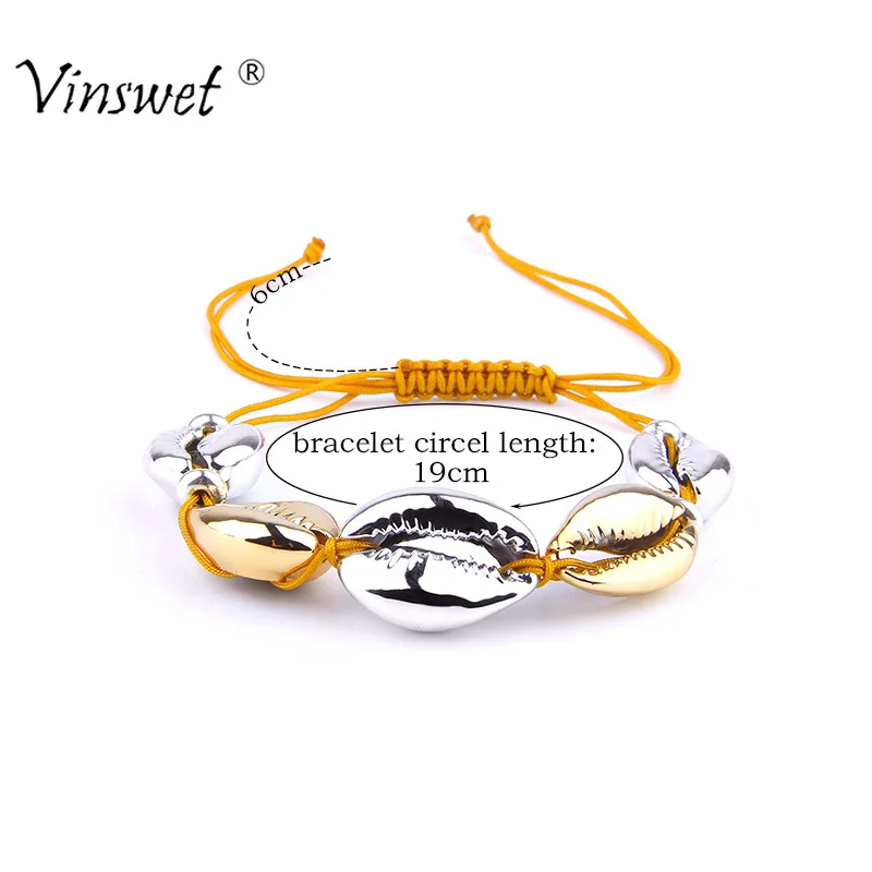 Серебряный браслет в виде раковины Cowrie Femme hematte Boho макраме дружбы для женщин