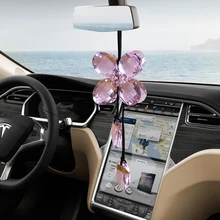 Подвесная Автомобильная подвеска Реплика кристалла Клевер отделка роскошное украшение Автомобильный интерьер зеркало заднего вида декоративные подвески подарки