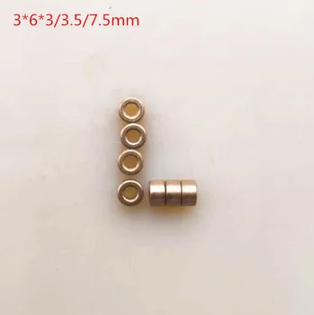 

10pcs/lot Inner Hole:3mm Out Diameter:6mm brass Copper Base Bushing Guide Sleeve Precision Oil Bearing