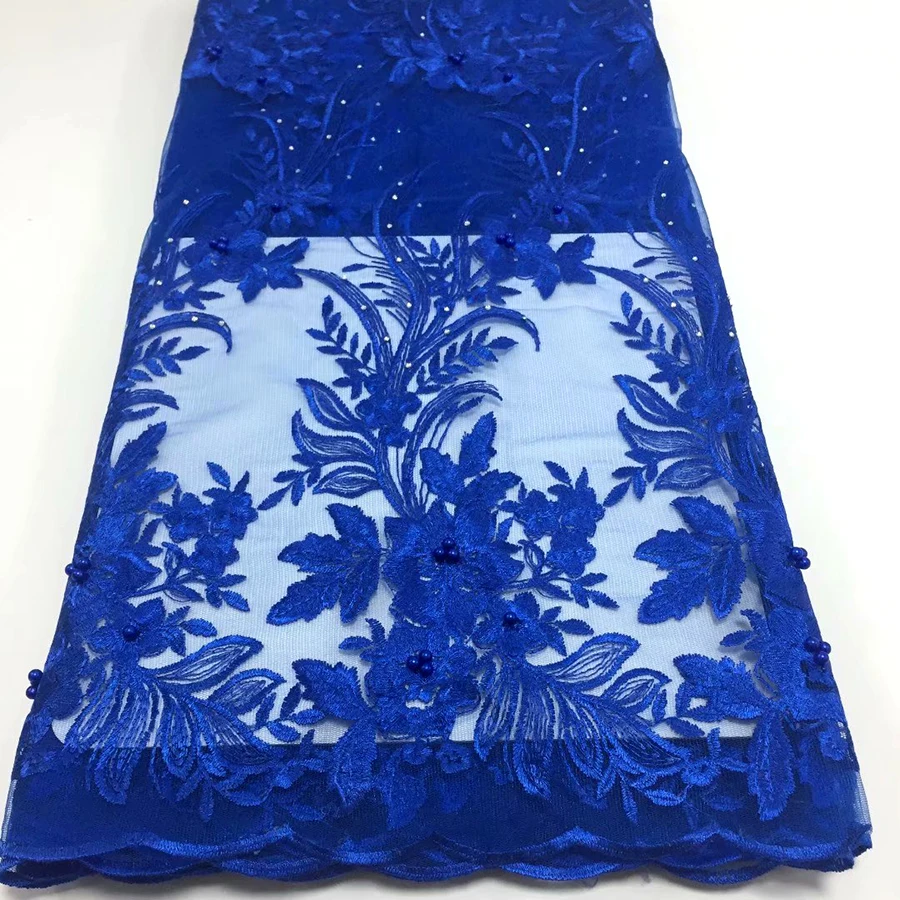 

latest african tulle lace fabrics high quality 2018 white lace with 3D flower french lace fabric with stones and beads