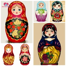 Полный квадратный алмаз 5D DIY алмазная живопись Матрешка на заказ "Цветная живопись" 3D Вышивка крестом, мозаичный Декор Ремесло и искусство