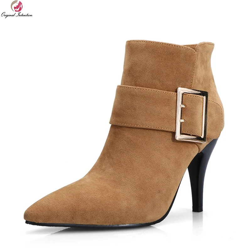 pointed beige boots