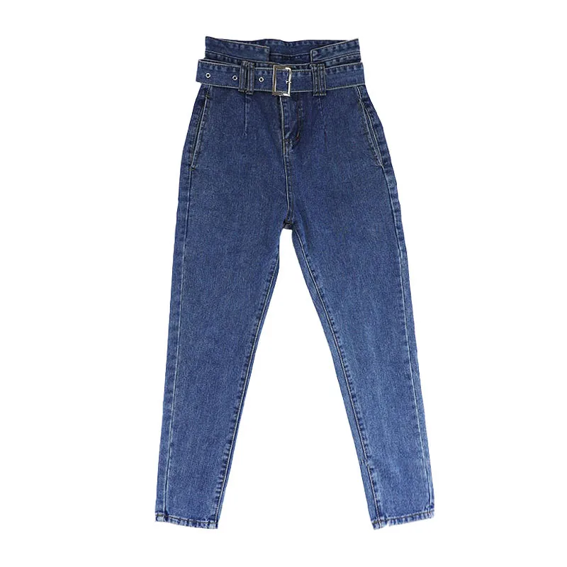 Женские джинсы осень 2019 новые корейские элегантные модные с высокой талией девять штанов осенние Bf стиль свободные дикие пенал «Гарем»