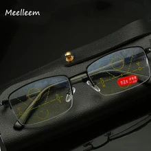 Прогрессивные Мультифокальные очки для чтения, мужские очки для чтения с полуоправой, анти-blue светильник, очки для чтения 1,00 1,50 2,00 3,00