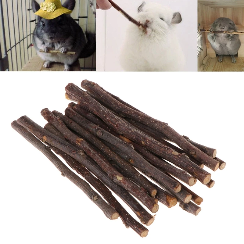 

20pcs Chew Stick Apple Tree Branch Hamster Squirrel Natural rich taste Toys Parrots Rabbits