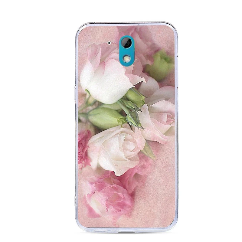 Чехол для HTC Desire 526 526G + 326 326G с двумя Sim картами цветные цветы кожаная задняя крышка