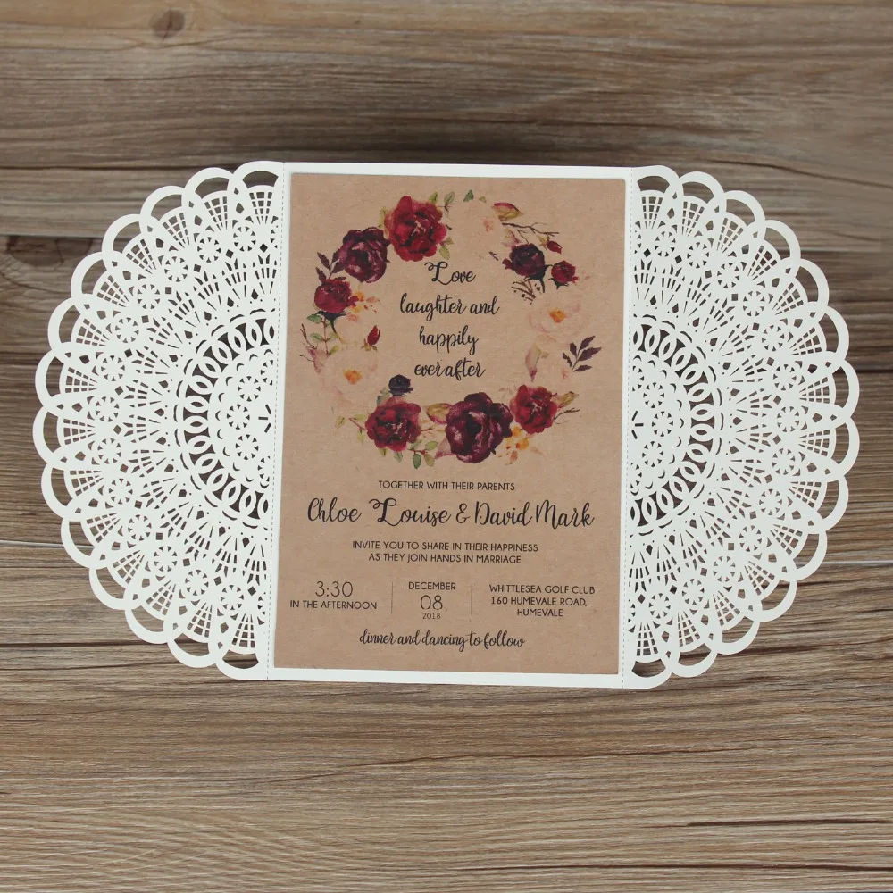 White Wedding Invitations Suite