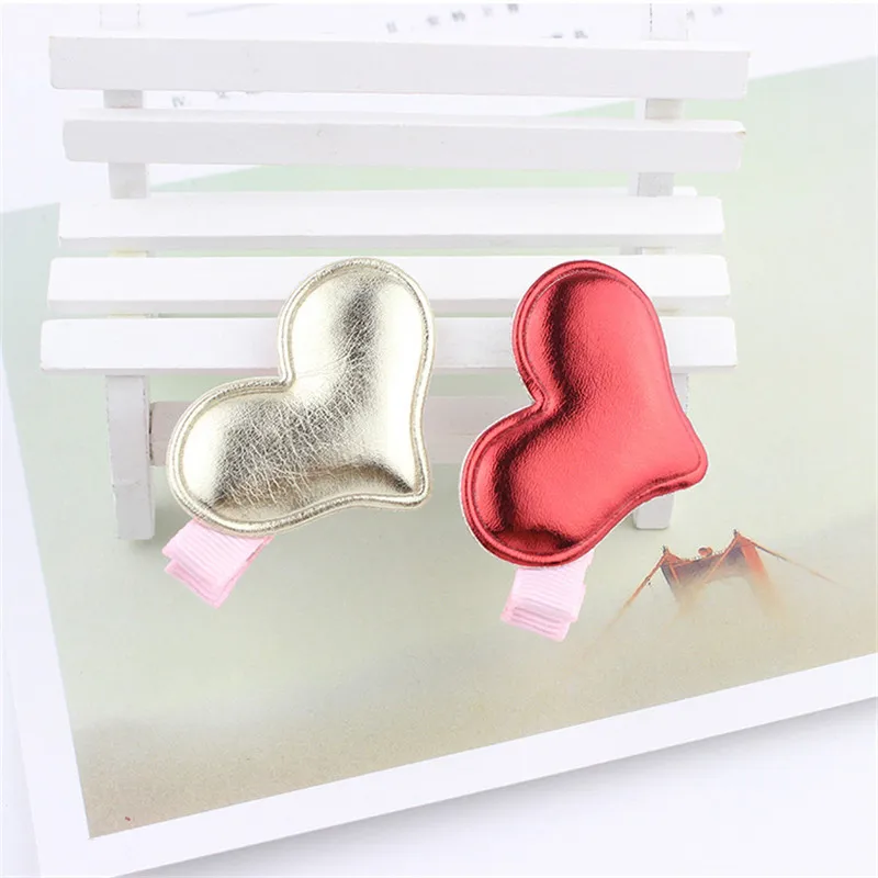 Heart shaped Smooth surface Solid Hair Bow Cute Boutique Hairpins Barrettes Hair Accessory Girl (1)