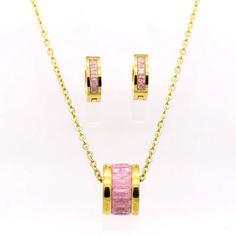 

New Austrian Crystal Jewelry Set For Women Gold Color Round Style Necklaces & Pendants /Earrings Sets parure bijoux Femme