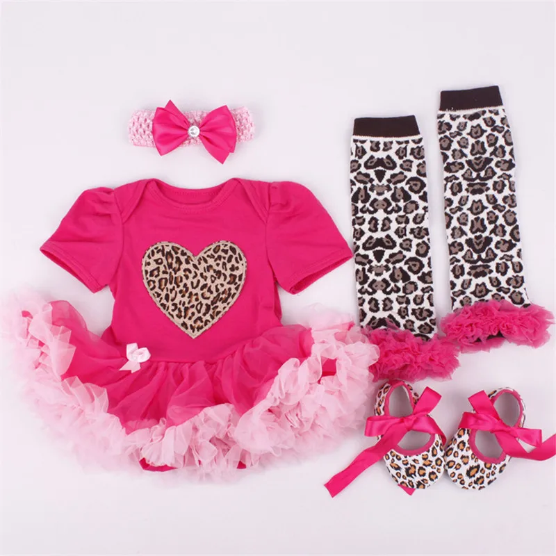 

Baby Girls Rompers Dress Sets Infant Toddler Romper Tutu Dress+Headband+Colorful Socks+Color Shoes 4pcs Baby Girl Rompers 0-18M