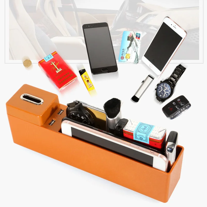 

Wireless Charging Car Storage Box Multi-functional Car Slot Storage Box Car Seat Clamping Box Car Organizer Back Seat
