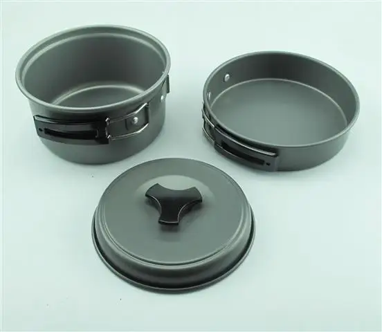 Acampar al aire libre de aluminio antiadherente cocinar utensilios de cocina 1 persona versión