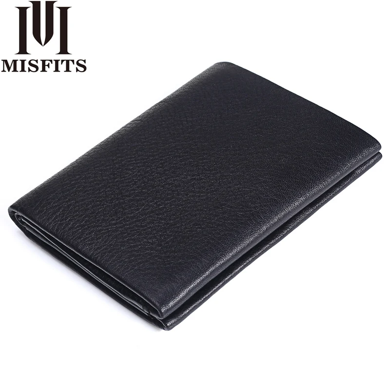 Black Crazy Horse Genuine Leather Wallets 100% Brand New Credit Card Holders Cowhide Leather Wallet Slim Purse Carteira