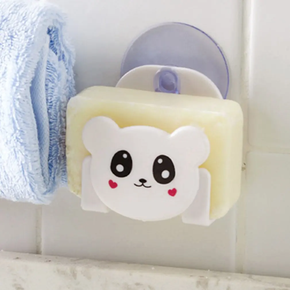 Cute Black Cat Frog Panda Animal Wall Mounted Bathroom Shelves Sponge