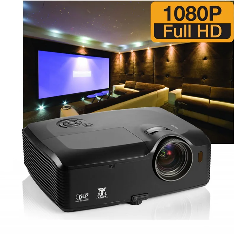 

7500ANSI Lumen HDMI USB RJ45 Bright Office Full HD 1080P Video Outdoor Data Show Rear DLP 3D Projector Daylight Beamer Proyector