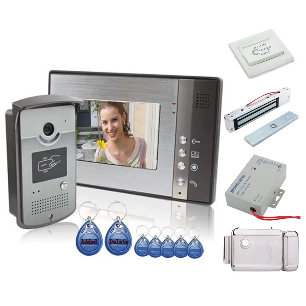 

Night Vision 7" ID Unlocking Color Video Door Phone and Electric-controlled Unlocking 1to1 video doorbell