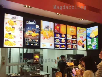 

High Brightness Slim Snap Frame LED Edge-lit Menu Light Boxes 50x80CM for Restaurant/Cafe/Pizza Shop/Fast Food Store
