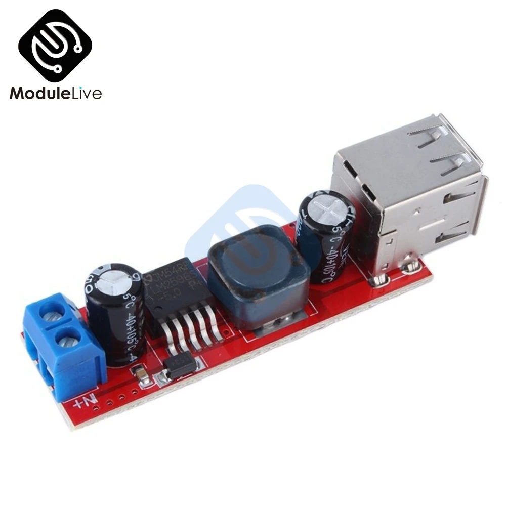 

LM2596 DC-DC Step-down Converter Module DC 6V-40V To 5V 3A Double USB Charge Dual USB New Arrival