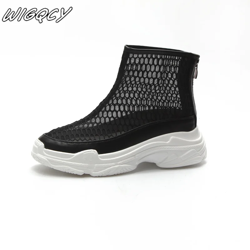 

2019 women's flat bottom shoes fashion mesh set foot casual comfortable non-slip breathable round head shallow mouth dad sole