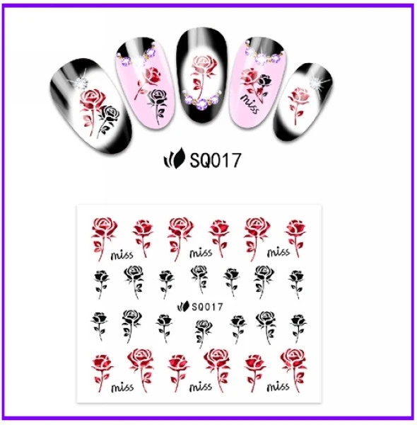 UPRETTEGO 12 упаковок/уп, самоклеющиеся 3D наклейки для ногтей, слайдер для ногтей, наклейка на День святого Валентина, милое сердце, роза, поцелуй Купидона, SQ013-024