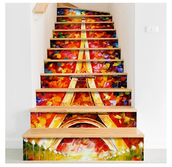 

Home stairs scenery self-adhesive stickers, waterproof, anti-skip, Item No. XH-CLT