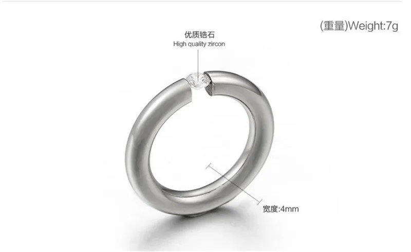 Горячая Распродажа, титановое кольцо из нержавеющей стали, круглая форма, AAA CZ Кристалл, обручальные кольца для женщин, романтическое ювелирное изделие, подарок