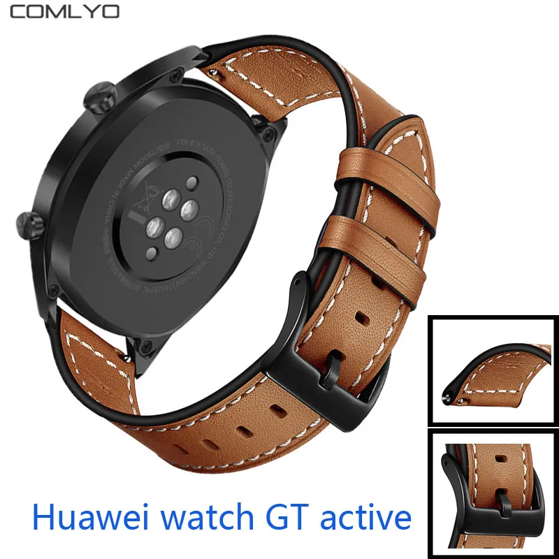 Ремешок для huawei watch gt GT2, кожаный ремешок, сменный ремешок 22 мм, ремешок для honor watch magic/galaxy watch 46 мм, ремень