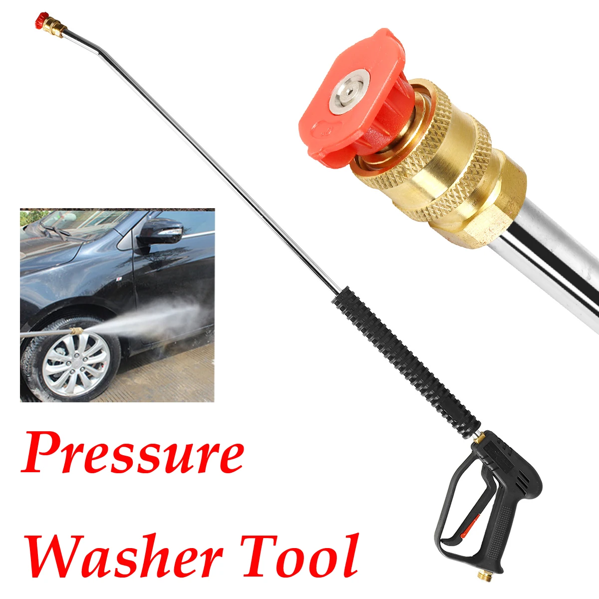 

1PC 1065mm Car Pressure Washer Spray-Gun Wand Lance Nozzle Tips M22 Quick Connector Kit for Car Washing Tool