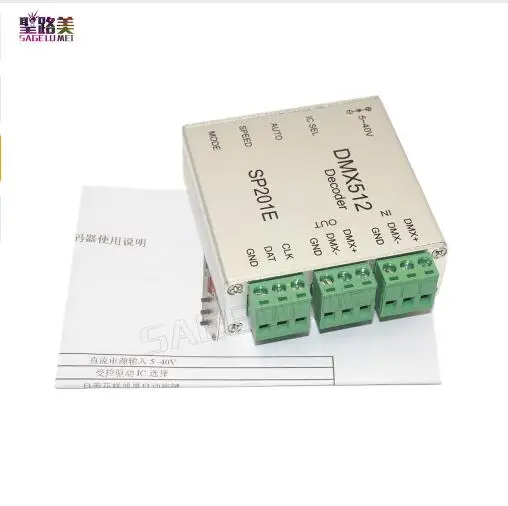 DC5V-DC12V SP201E DMX512 декодер инструкции по эксплуатации светодиодный контроллер поддерживает почти каждый вид светодиодный-DRIVER-IC RGB контроллер