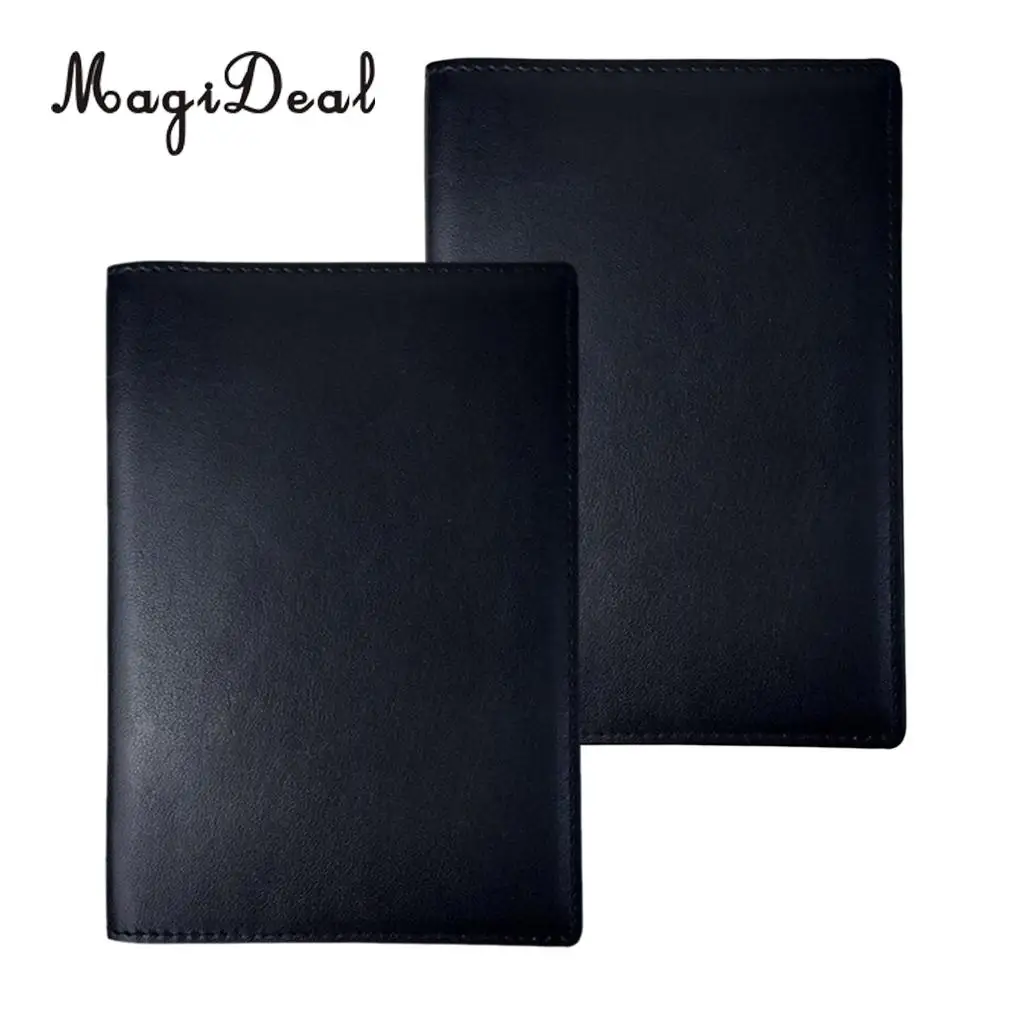 2PCS Genuine Leather Passport Holder RFID Blocking Wallet ID Credit Case Travel Accessories
